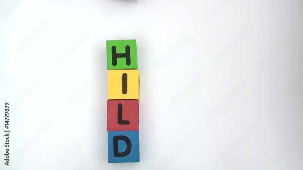 Alphabet blocks spell out CHILD CARE series - HD Alphabet blocks spell out CHILD CARE series - HD