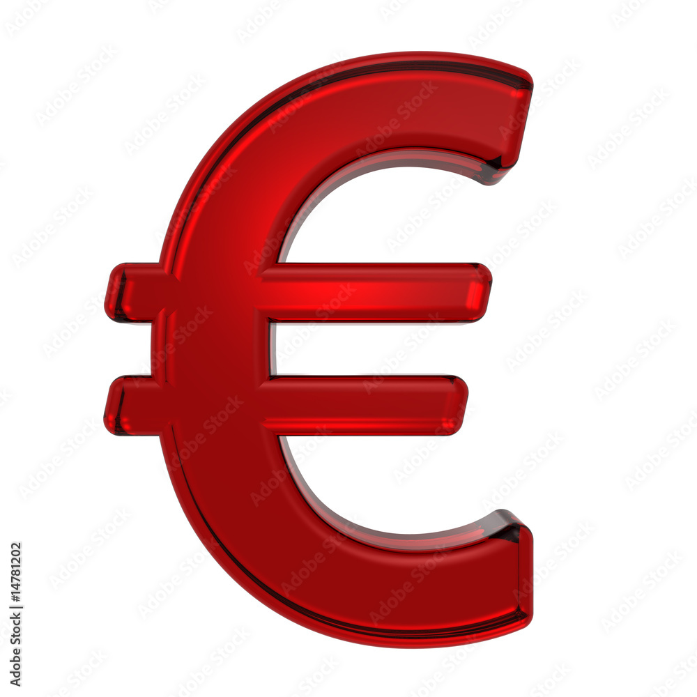 Euro sign from ruby alphabet set, isolated on white Euro sign from ruby alphabet set, isolated on white