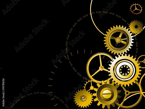 Golden gears background