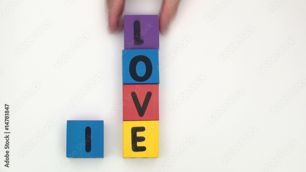 Alphabet blocks spell out I LOVE YOU series - HD Alphabet blocks spell out I LOVE YOU series - HD