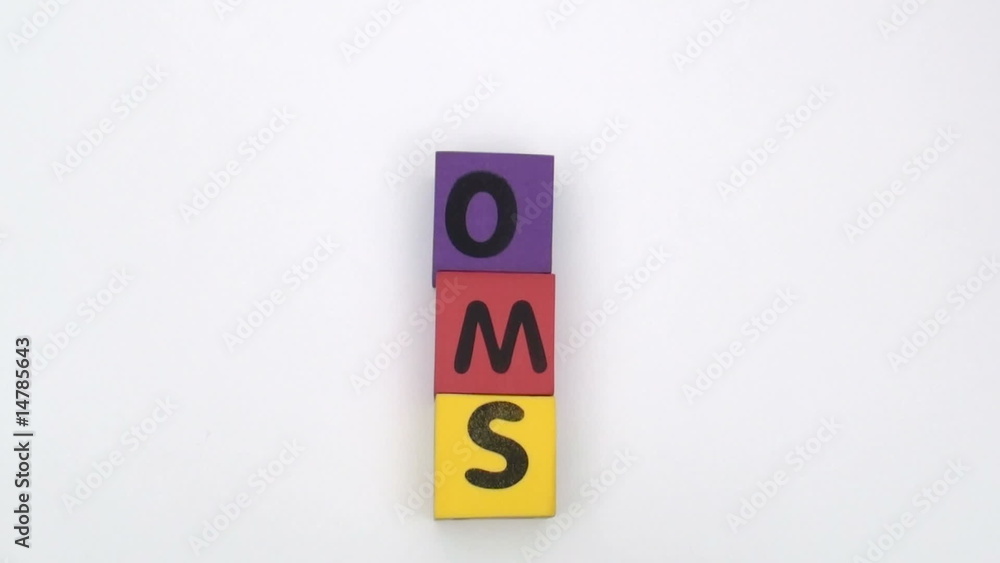 Alphabet blocks spell out MOM'S - HD Alphabet blocks spell out MOM'S - HD
