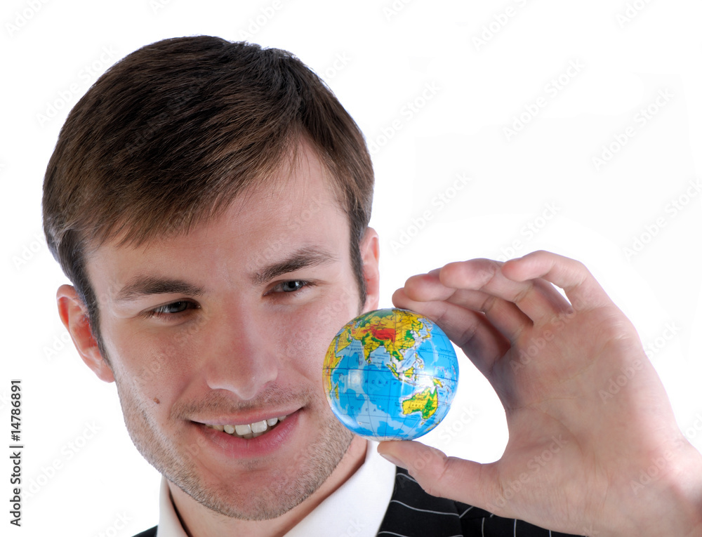 businessman and globe businessman and globe