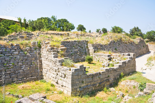 Ancient walls of legendary Troy city photo