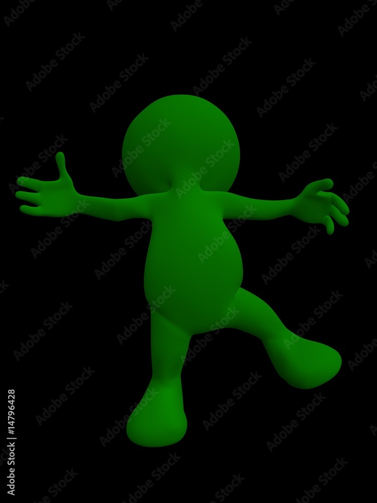 falling green character falling green character