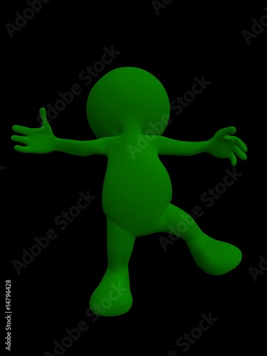 falling green character
