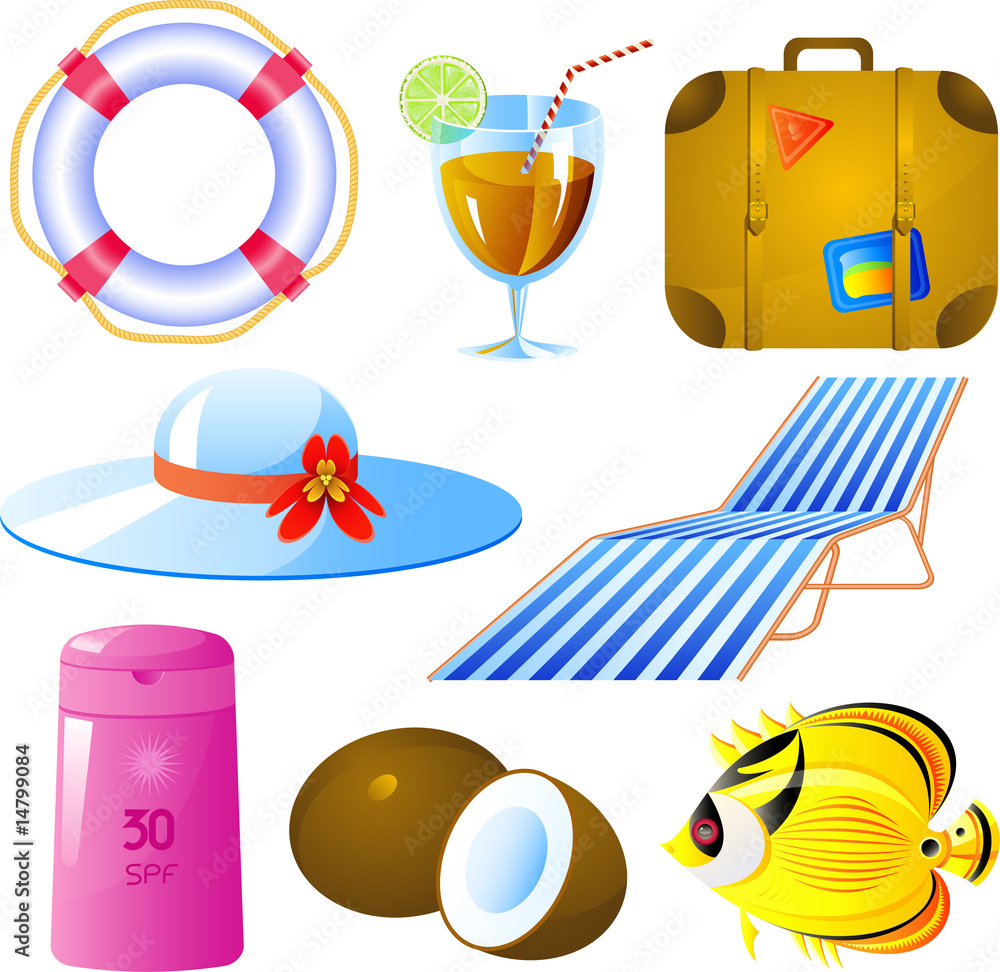 Naklejka premium Vacation icon set