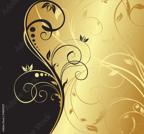 gold floral background