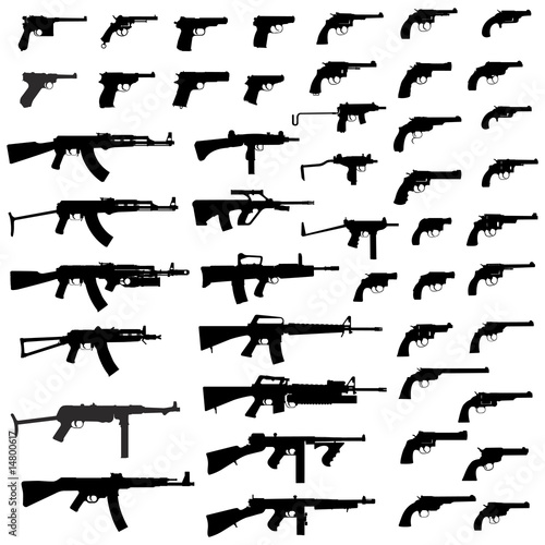 silhouettes of weapons