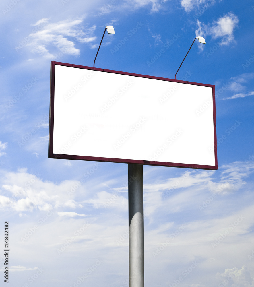 Blank big billboard over blue sky, put your text here Blank big billboard over blue sky, put your text here