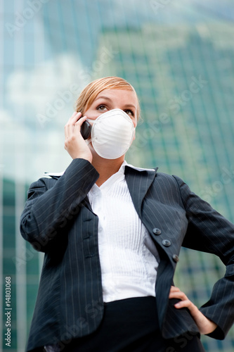 Businesswoman Wearing Mask