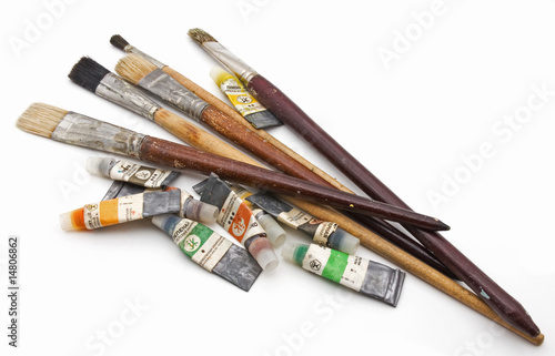old paint brushes and art