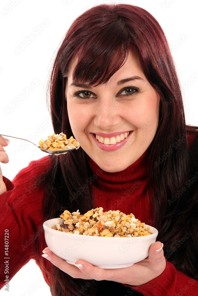 Gorgeous Brunette Eating Breakfast Gorgeous Brunette Eating Breakfast