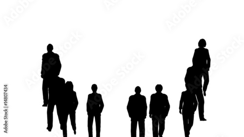 business people disband silhouette