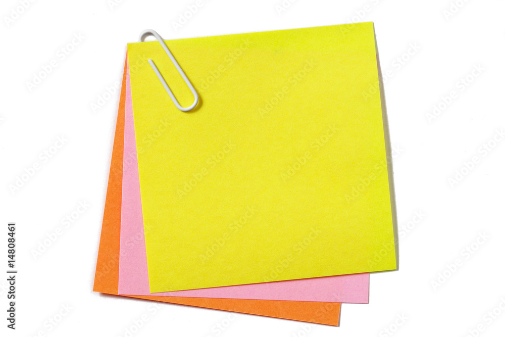 colored notes with paper clip colored notes with paper clip