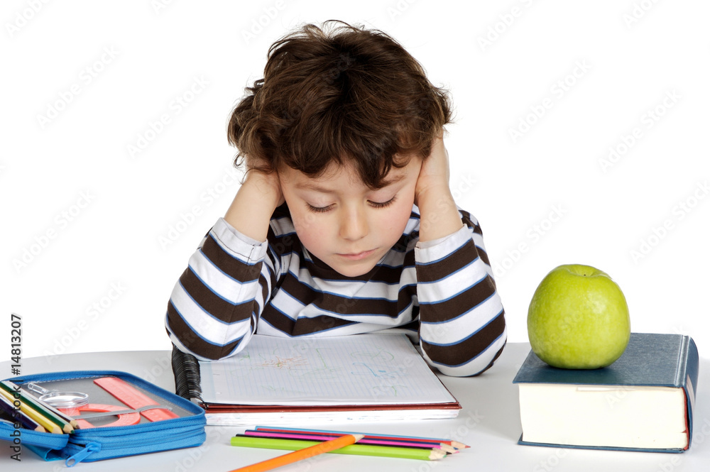 Adorable boy studying Adorable boy studying