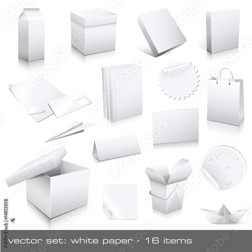 vector set: white paper - ci and packaging dummies