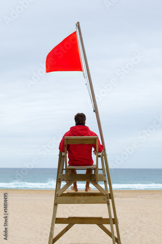 Canvastavla Lifeguard sitting in his chair