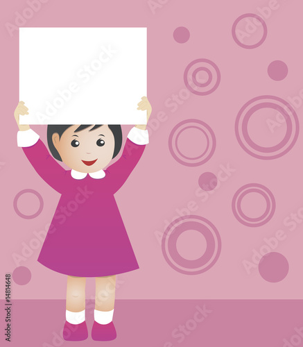 Girl holding a banner