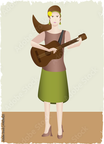 Woman playing acoustic guitar