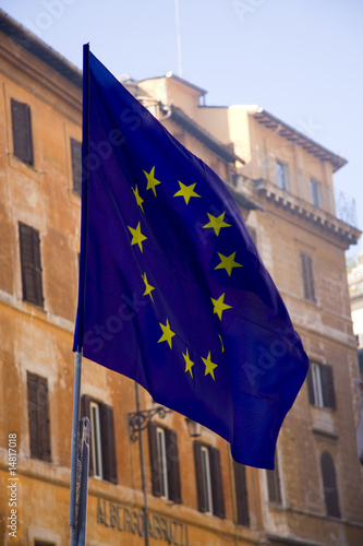 European flag in Rome