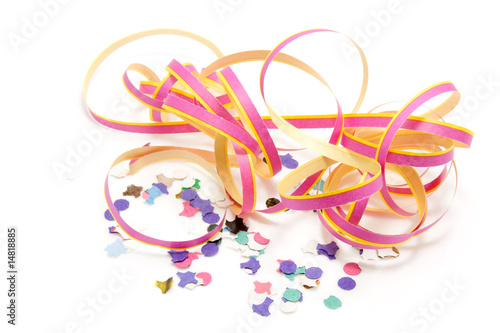 party streamers isolated on white background