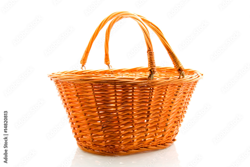 Obraz premium cane basket isolated on white background
