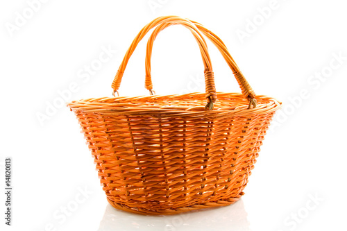 cane basket isolated on white background