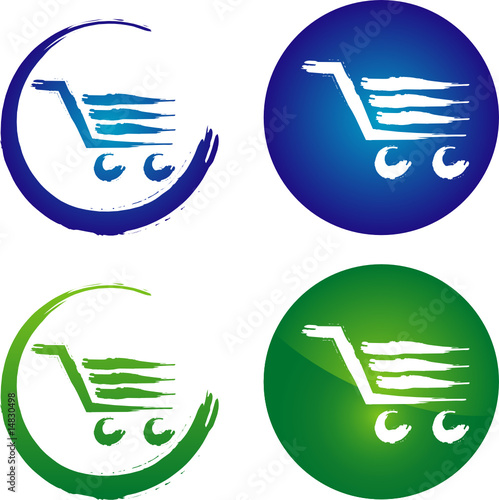 Shopping cart - abstract graphic icon for commerce