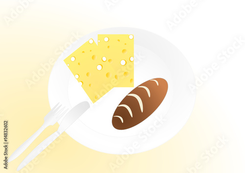 käse und brot illustration