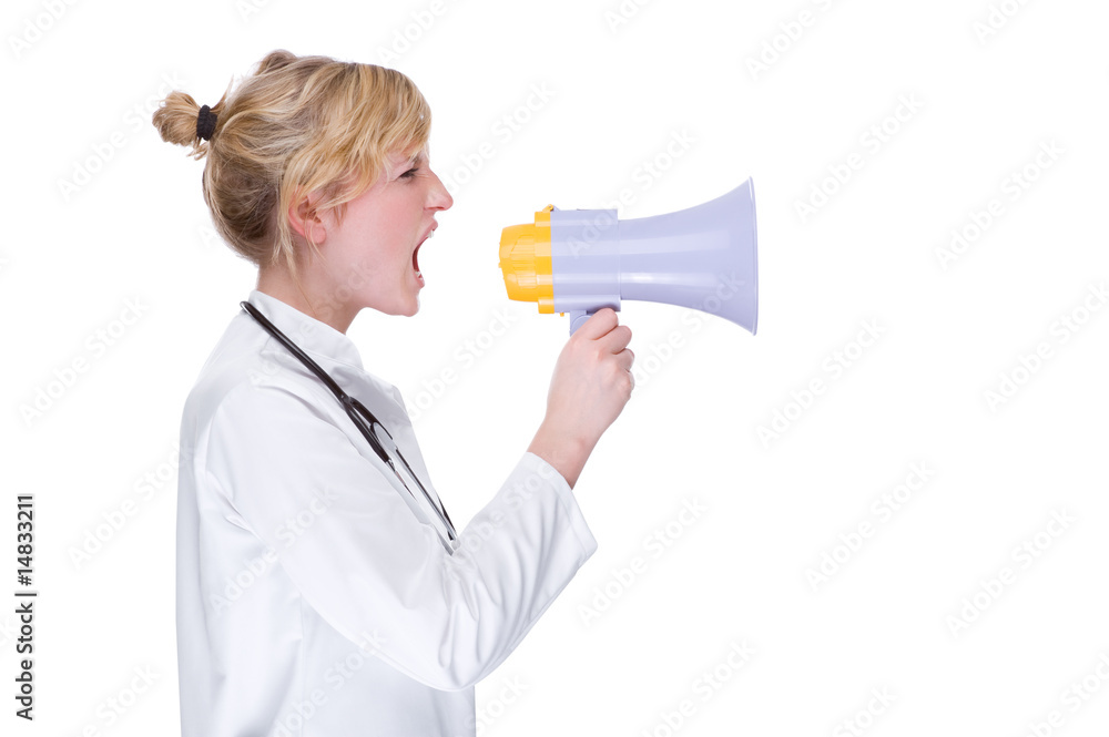 Doctor with megaphone