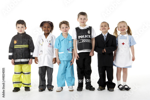 Young Children Dressing Up As Professions