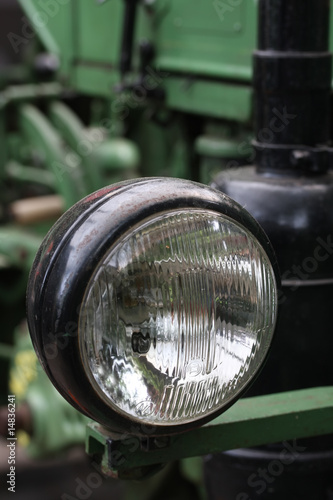 Detail, headlight, historic tractor