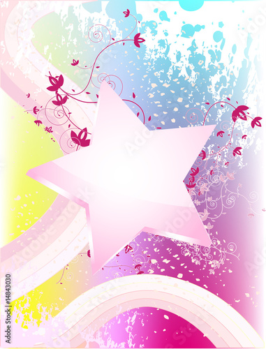 Splash bright background with shiny star and stripes.