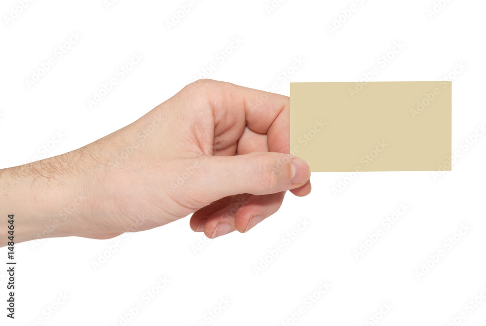 Obraz premium Gray card blank in a hand