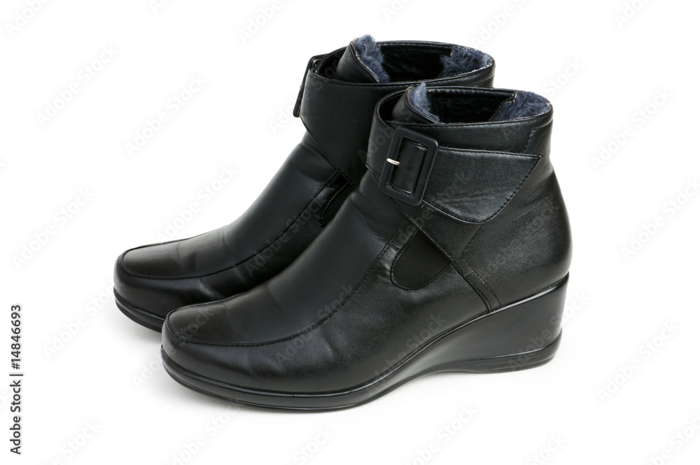 Black shoes isolated on the white background Black shoes isolated on the white background