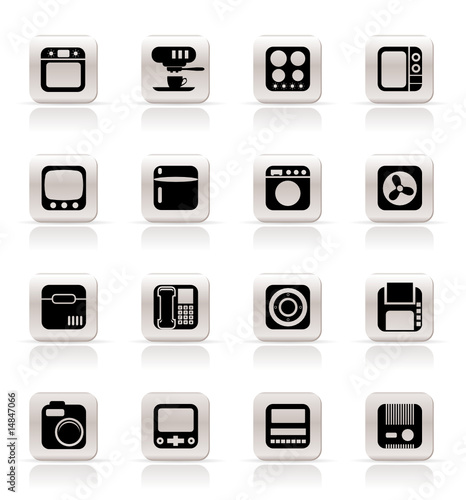 Simple Home and Office, Equipment Icons - Vector Icon Set