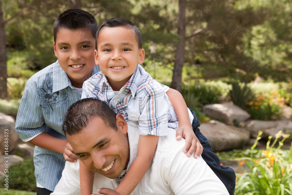 Father and Sons in the Park Father and Sons in the Park