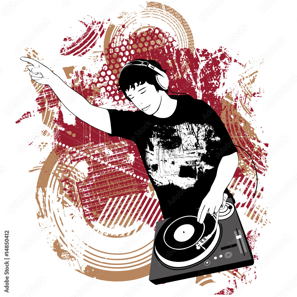 Naklejka premium DJ at the turntable