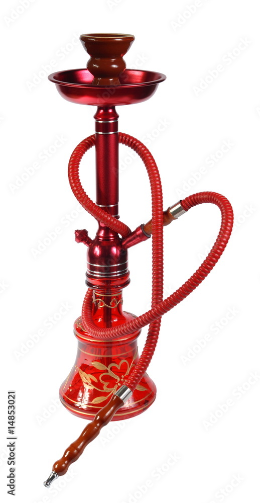 red Hookah on a white background red Hookah on a white background