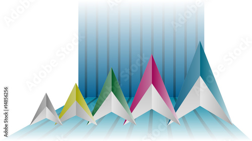 Word business growth illustration with arrows and word map