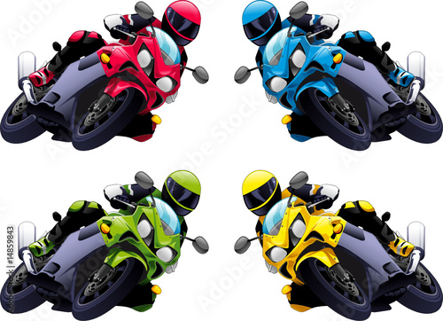 Set of Vector motorbikes