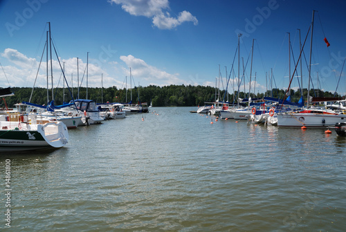Sailboats in a lake