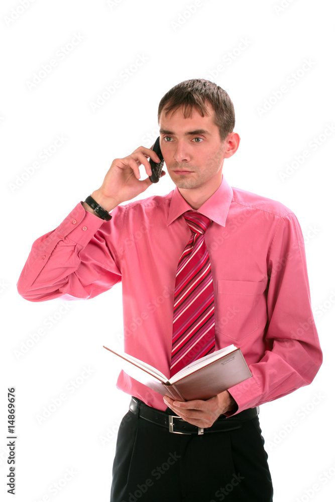 The person with phone isolated