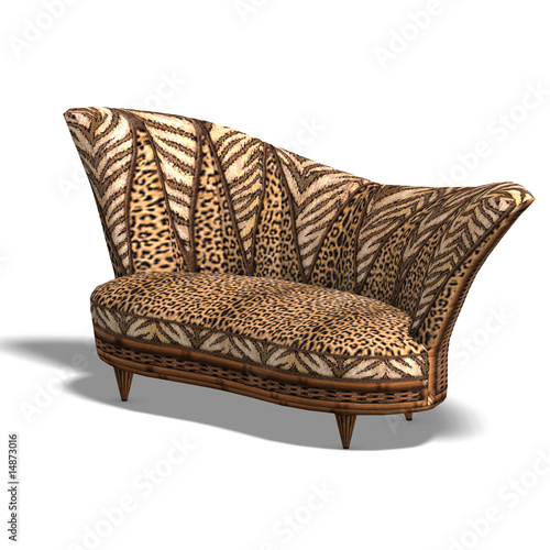 cushy sofa with african design photo