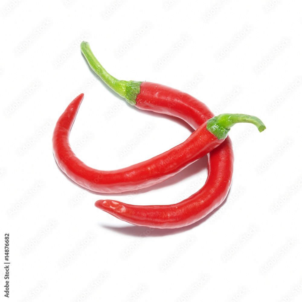 Two red hot chili peppers Two red hot chili peppers