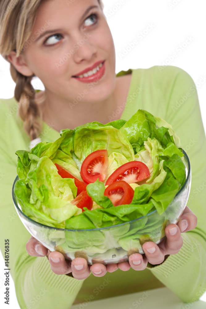 Healthy lifestyle series - Woman with lettuce Healthy lifestyle series - Woman with lettuce