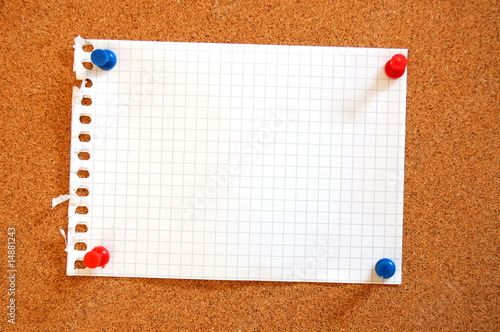 empty sheet paper with push pin