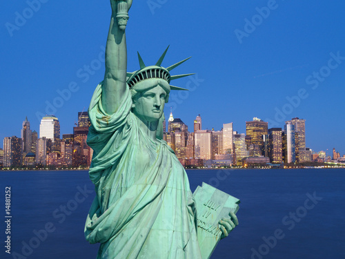 The Statue of Liberty and New York City © Gary