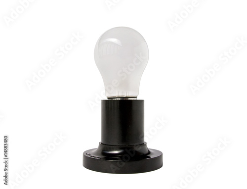 Electric lamp in the socket (clipping path included)