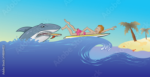 Surfing with sharks